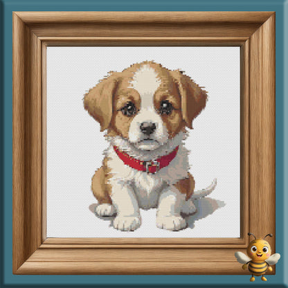 "Brown Puppy" Cross Stitch Pattern - Interactive PDF Chart