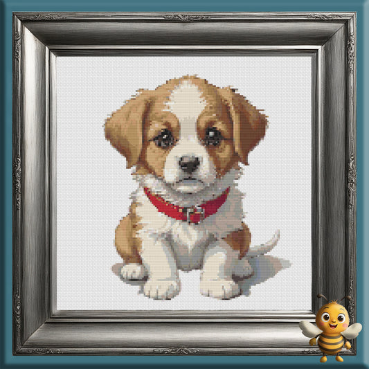 "Brown Puppy" Cross Stitch Pattern - Interactive PDF Chart